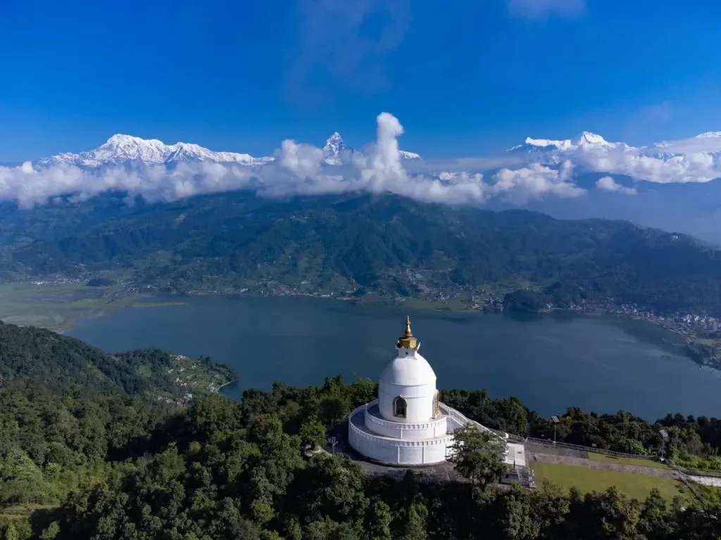Pokhara peace pagoda view